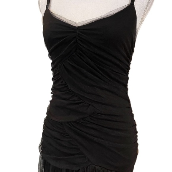 Bailey 44 Dress Women’s Medium Black Mesh Black Tie Classy Party Mini - Picture 7 of 14